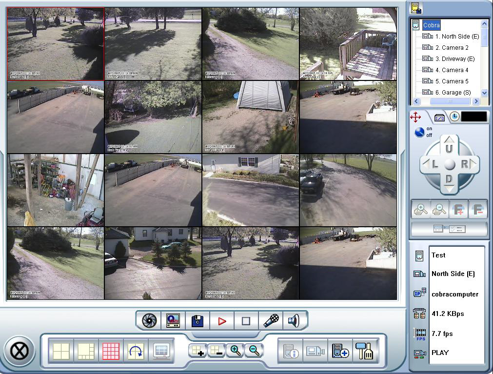 16 camera live view
